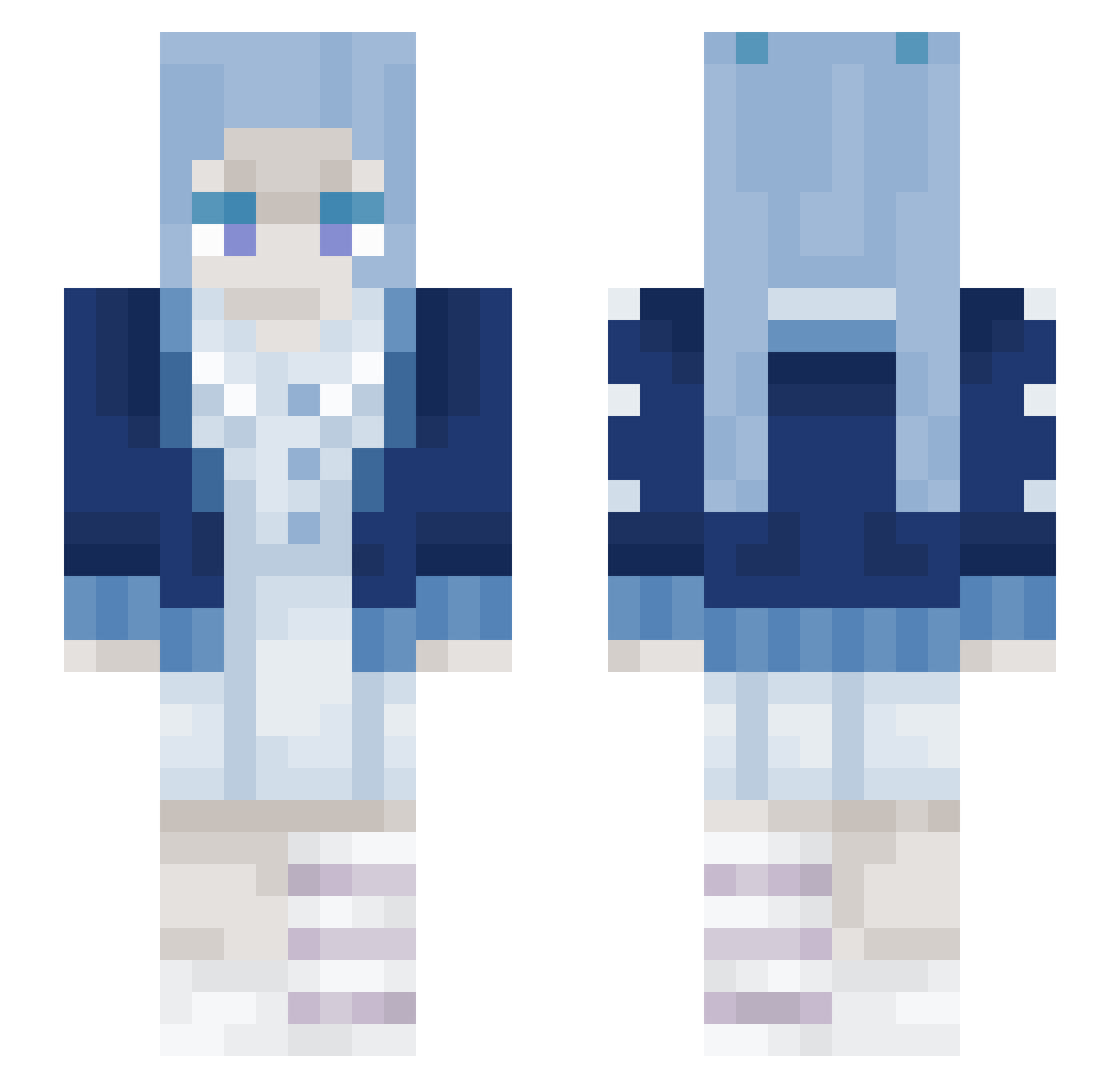 Ramorket Minecraft skin, front and back view