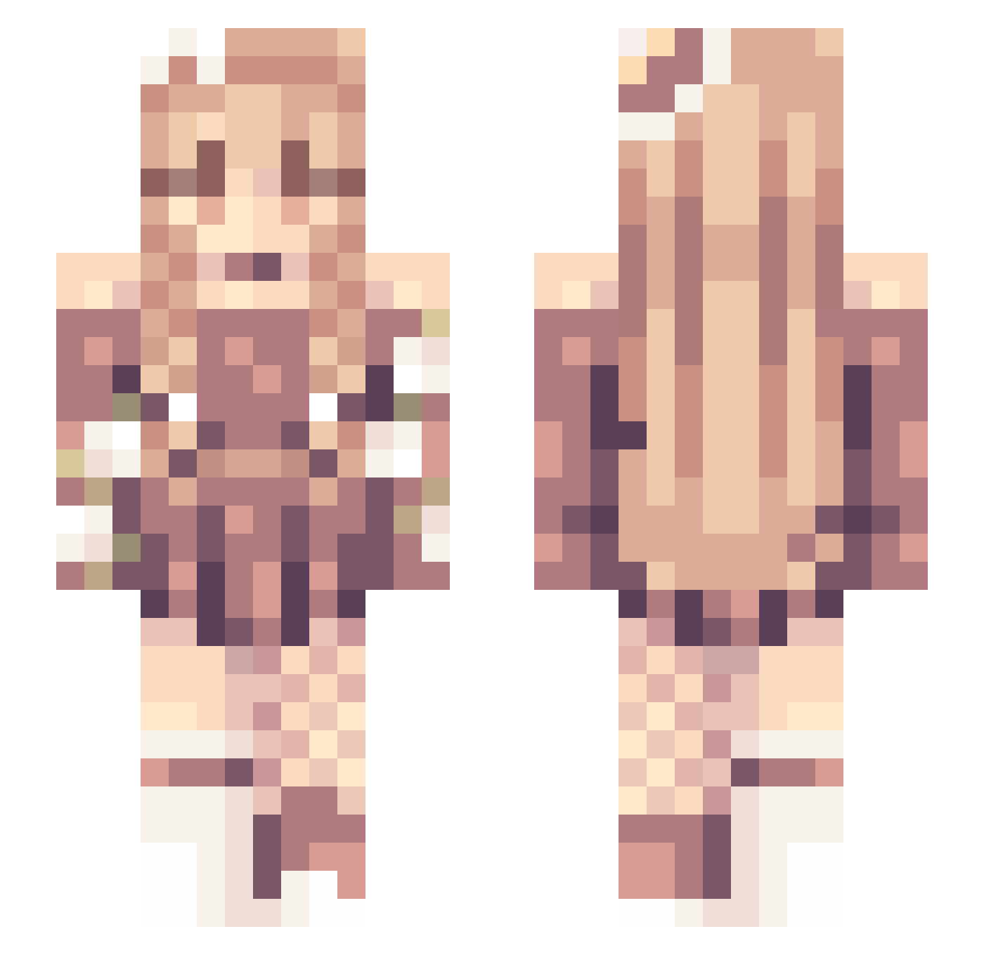 SoftHoneyy Minecraft skin, front and back view