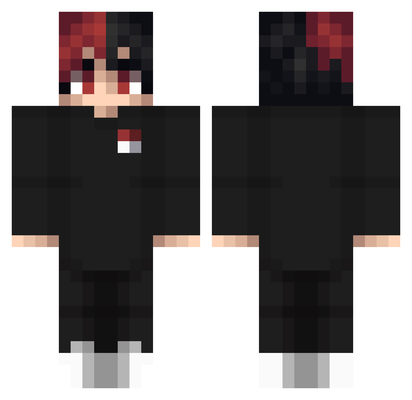 RezRecordZ3 Minecraft skin, front and back view
