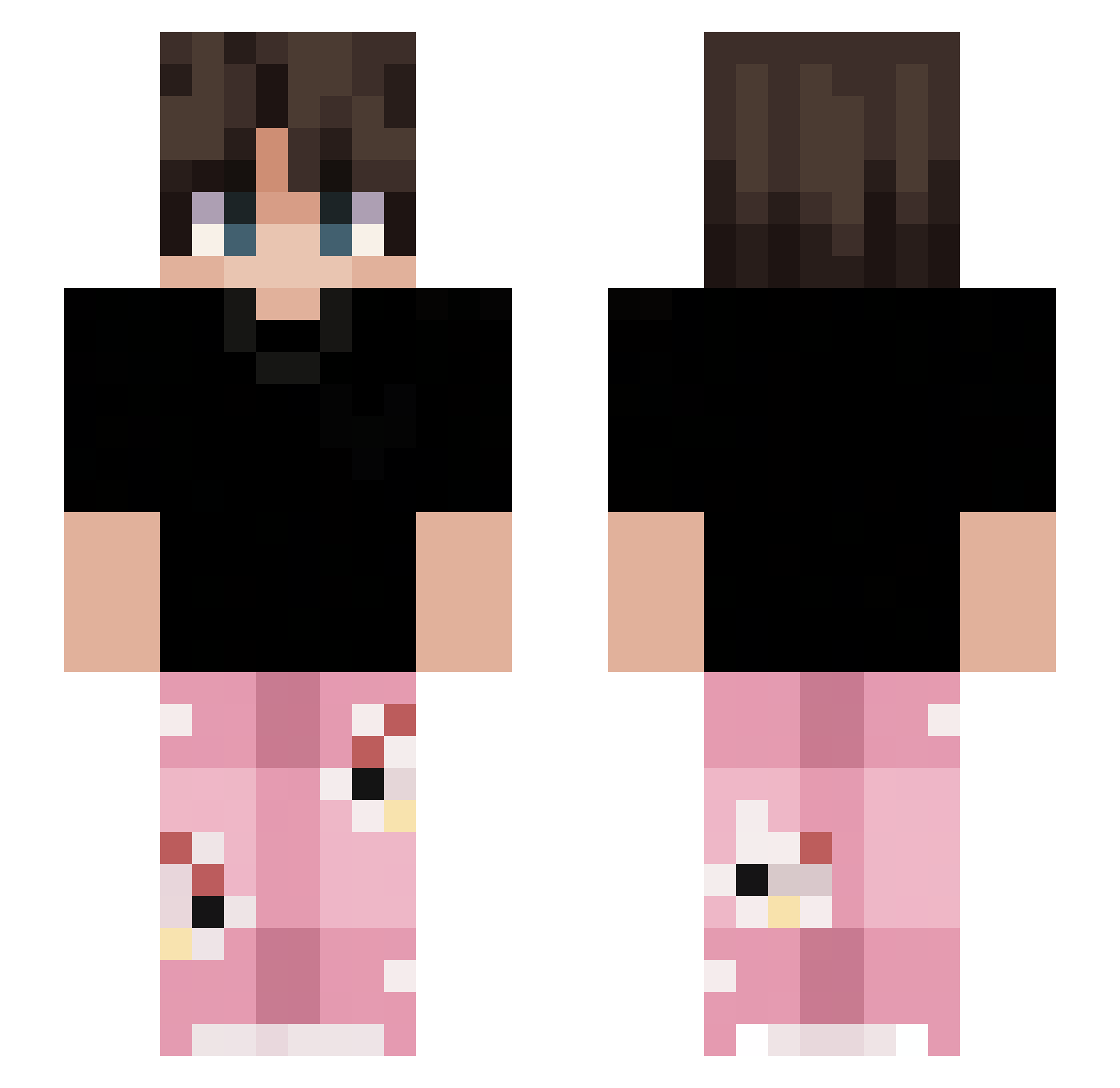 woaFaded Minecraft skin, front and back view