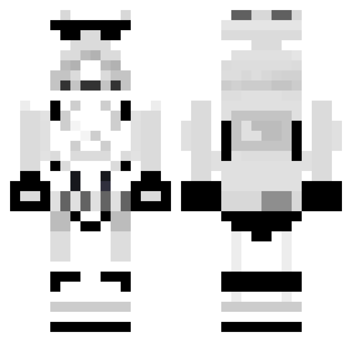 situs Minecraft skin, front and back view