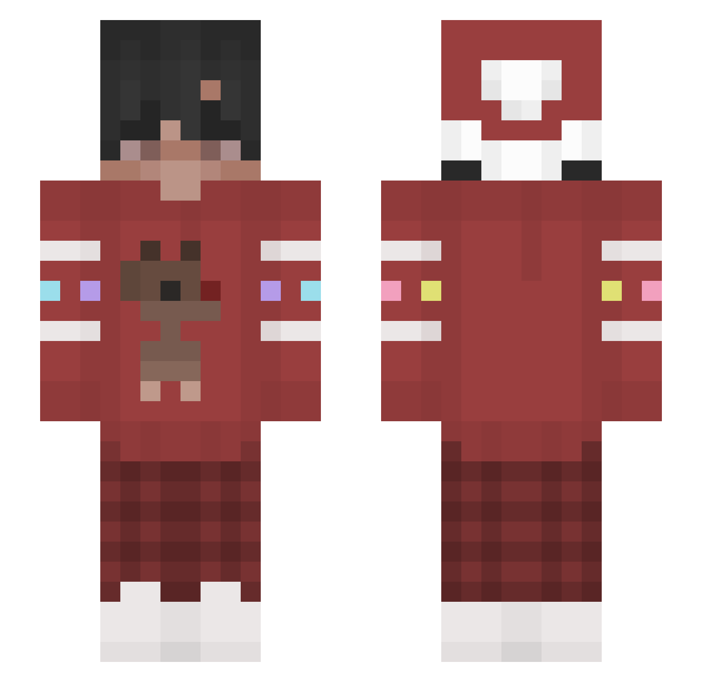 G0RELIMITS Minecraft skin, front and back view