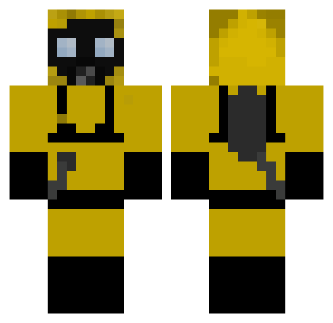 CrackMans Minecraft skin, front and back view