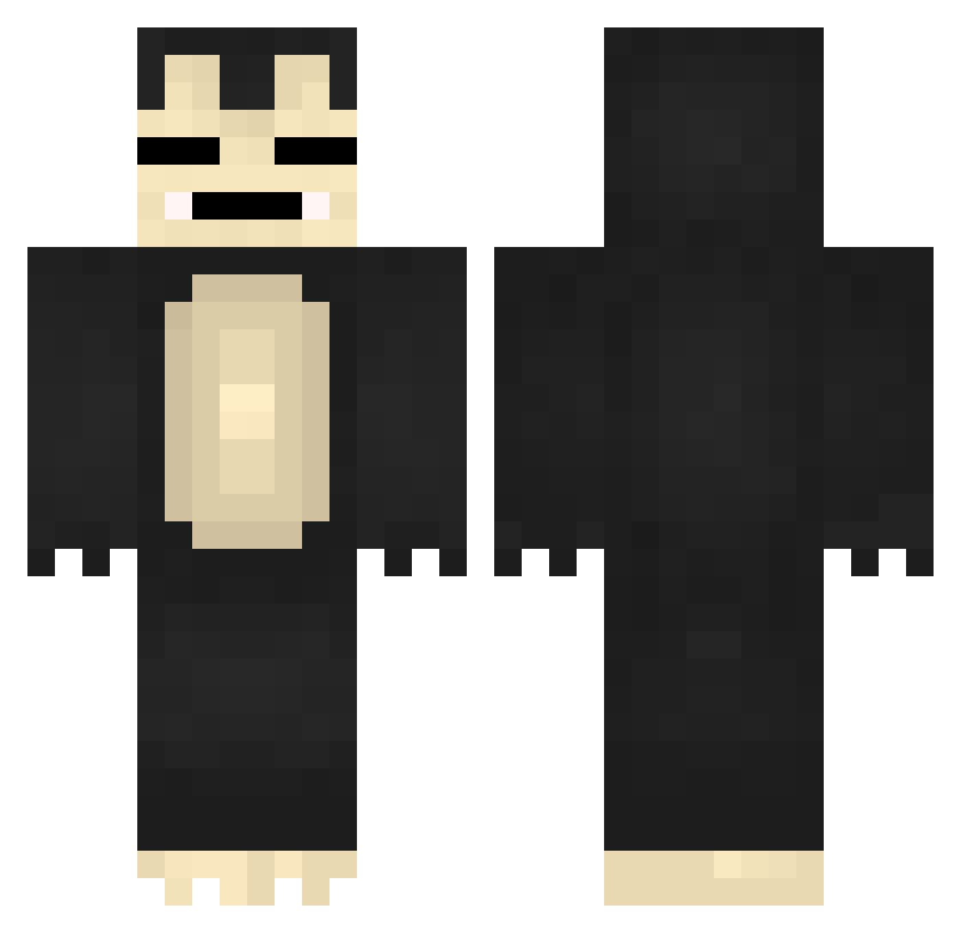 zooplankton Minecraft skin, front and back view