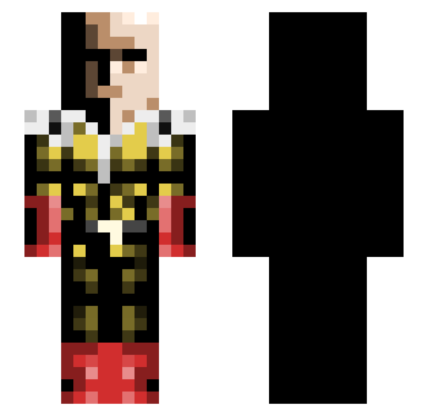 Copras Minecraft skin, front and back view