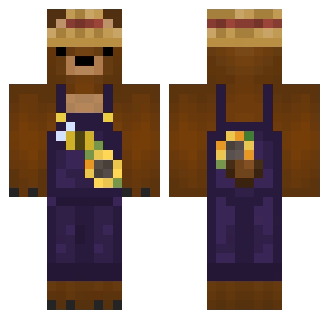 KumaDaBear11 Minecraft skin, front and back view