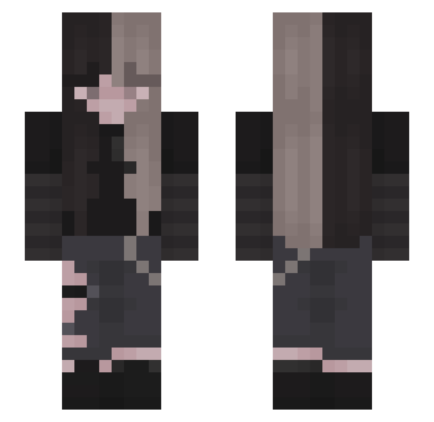 RinReaper666 Minecraft skin, front and back view