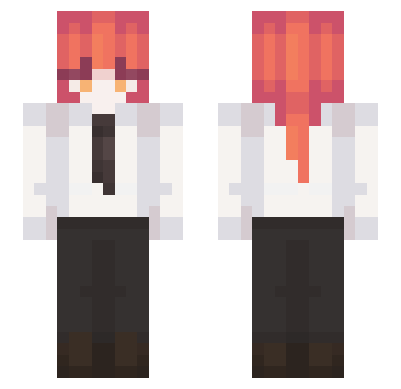 Zanjoe Minecraft skin, front and back view