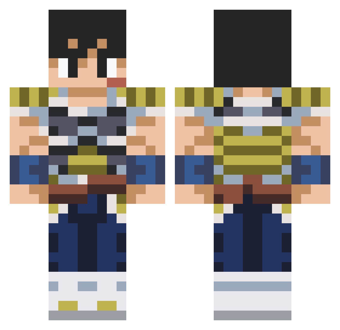 BasementFridge Minecraft skin, front and back view