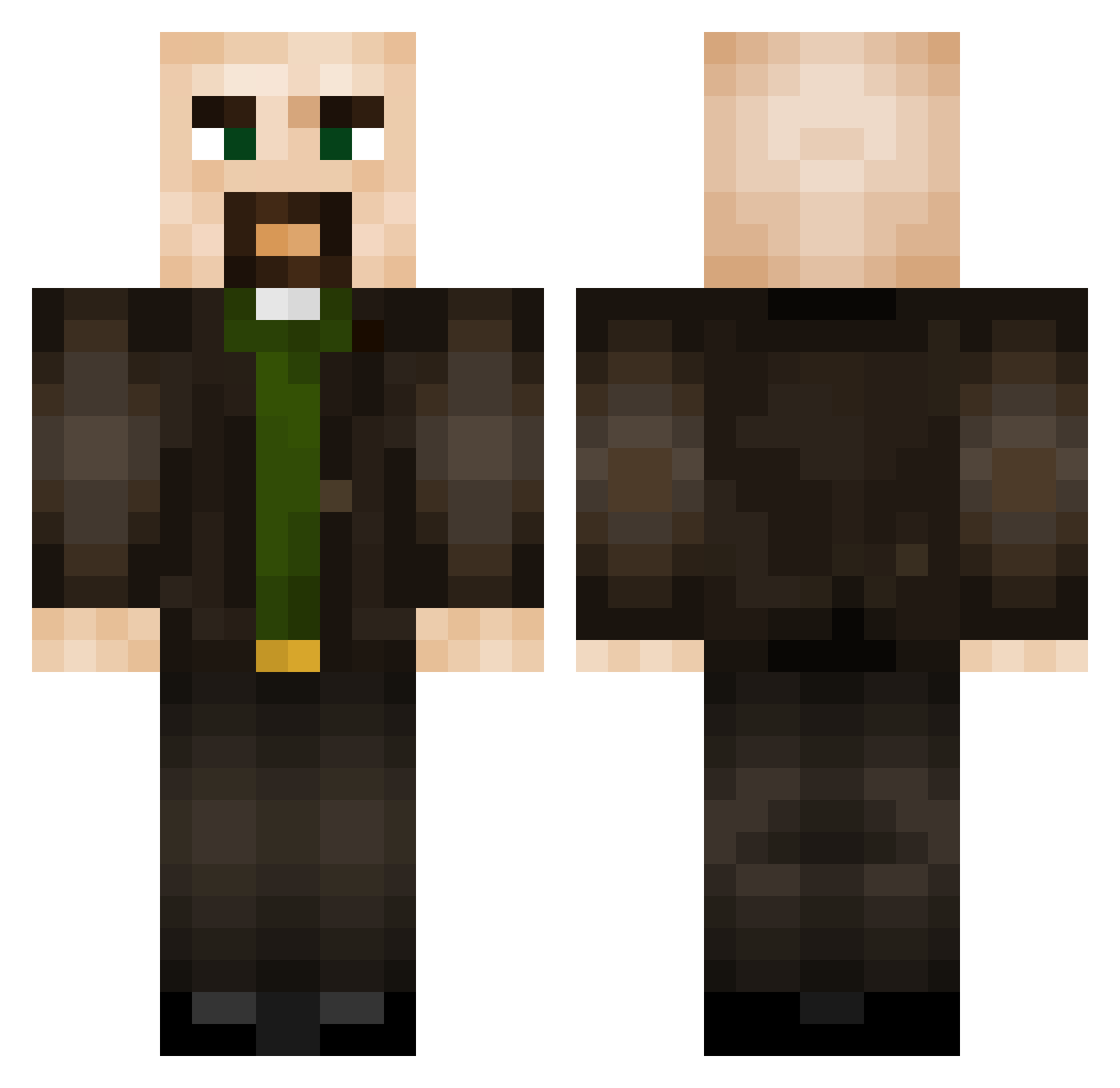 Fyhzzi Minecraft skin, front and back view