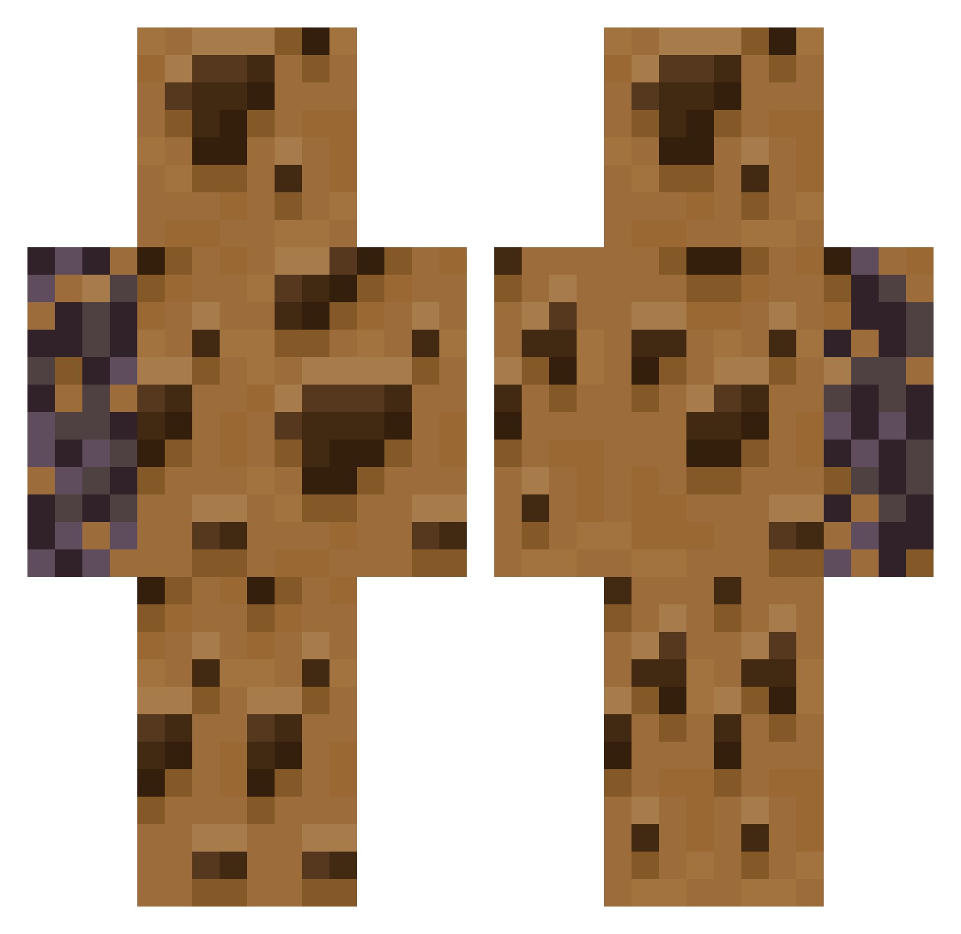 KhaosKooki Minecraft skin, front and back view