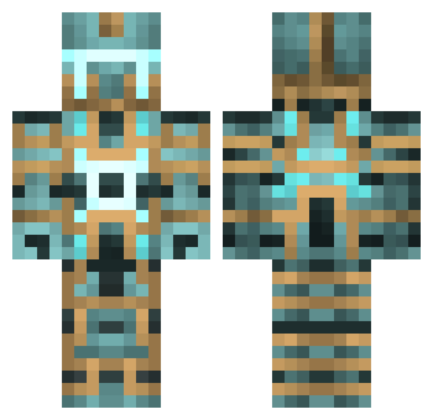 weaky Minecraft skin, front and back view