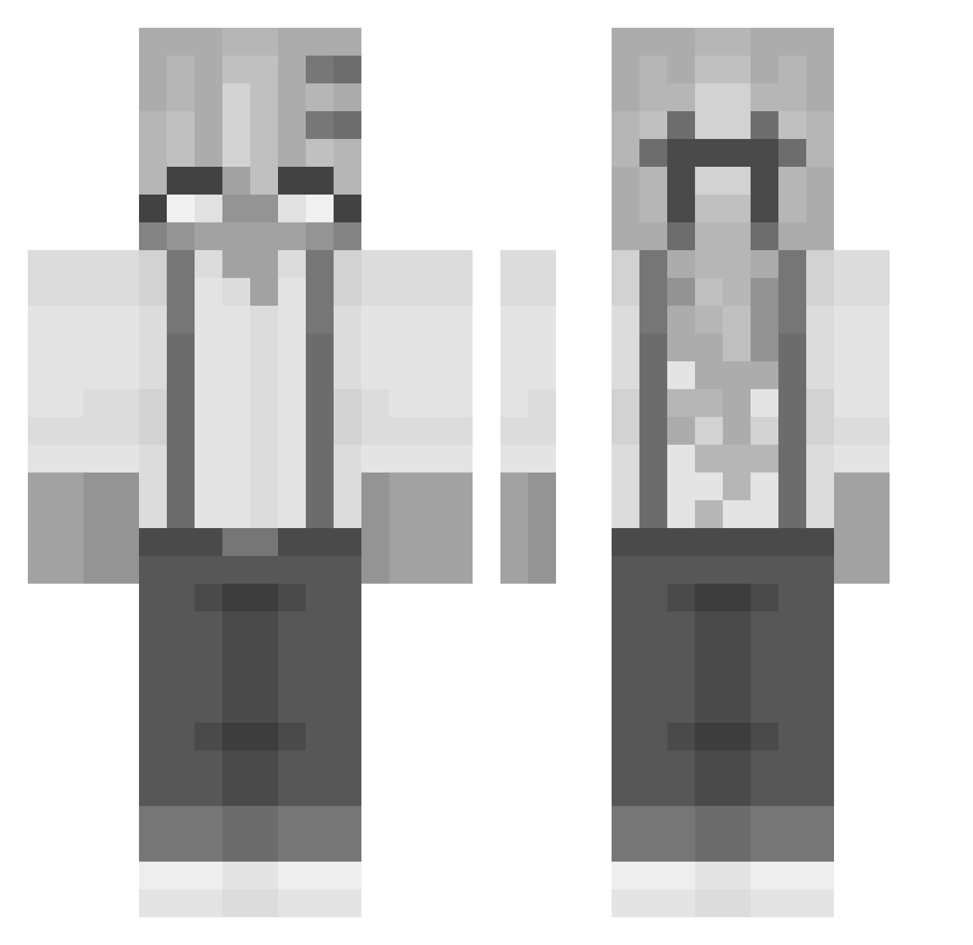 Swightalt Minecraft skin, front and back view
