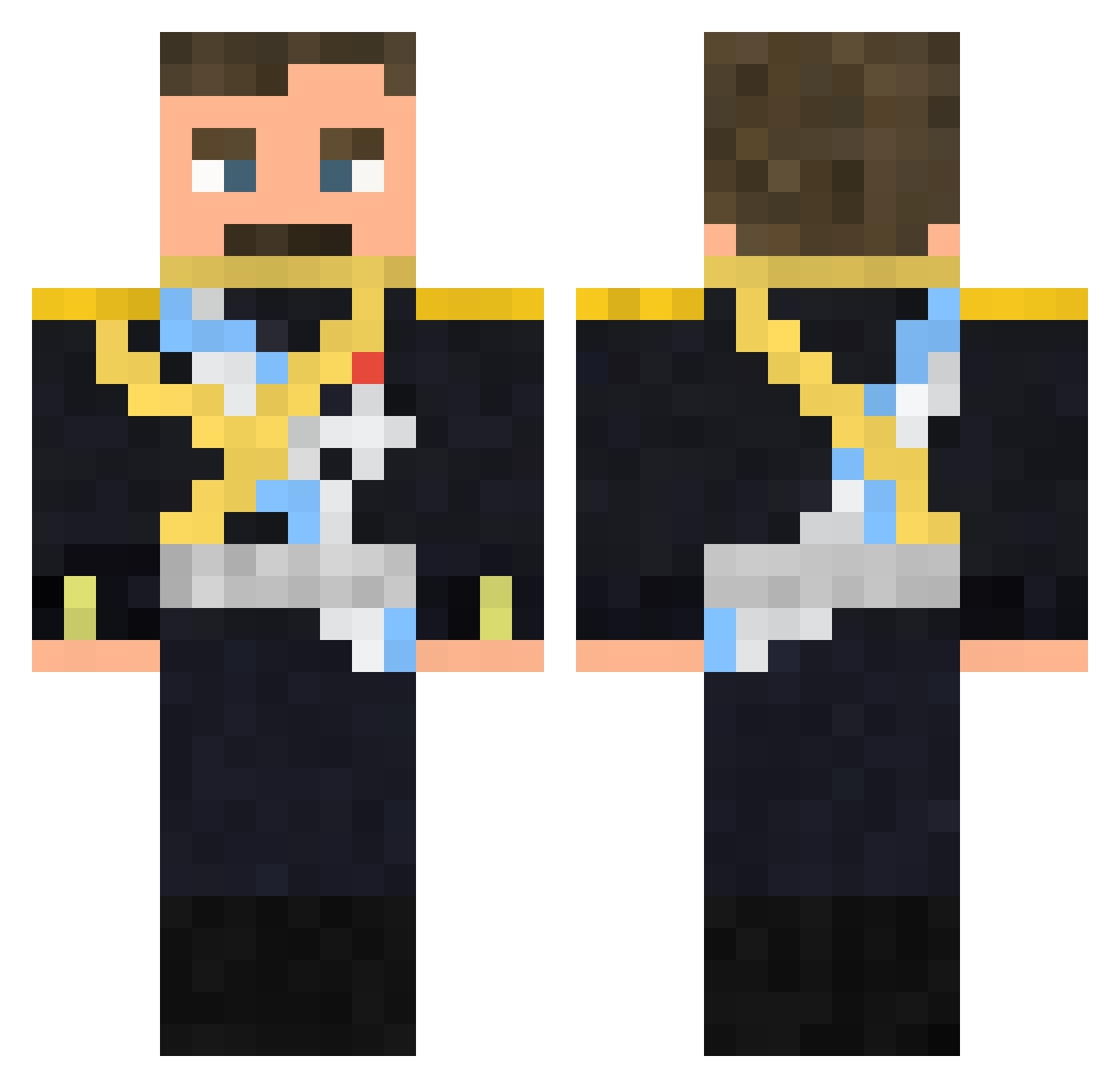 TrucyWrightGamin Minecraft skin, front and back view