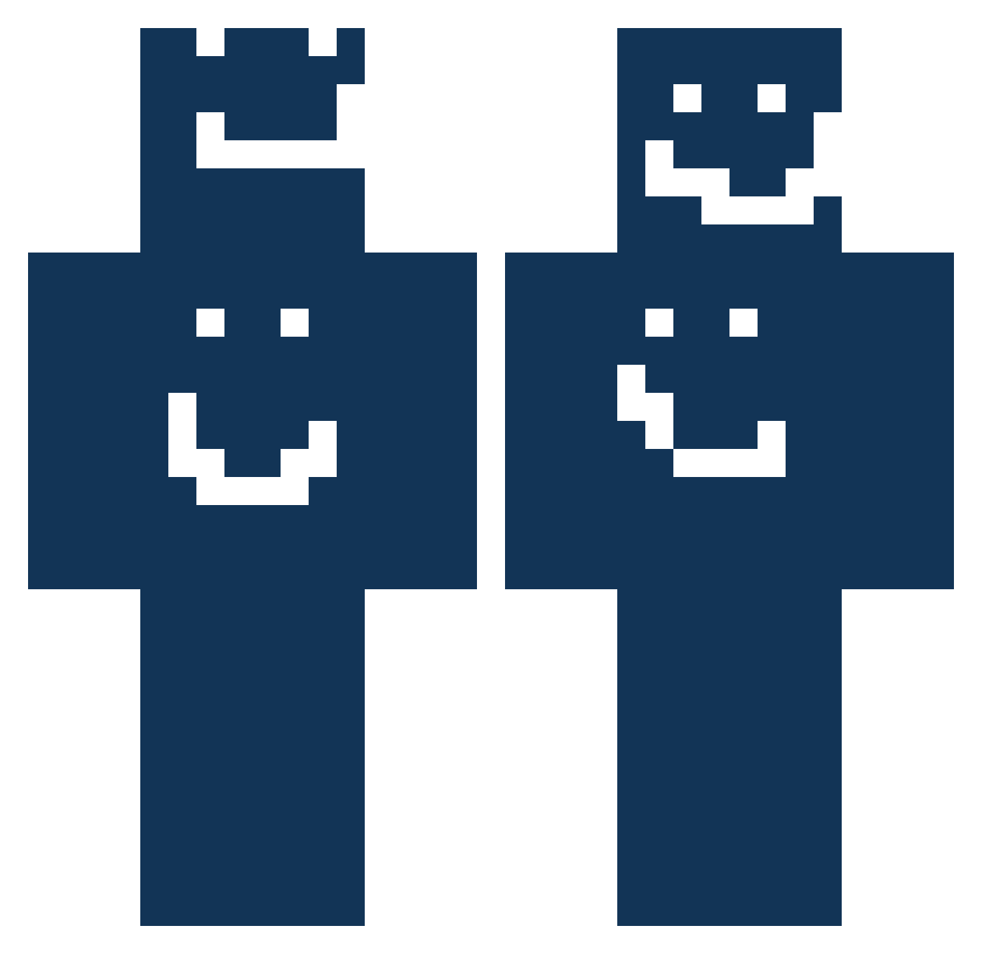 Emu44 Minecraft skin, front and back view