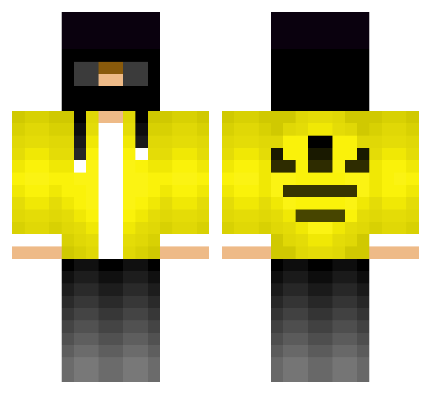TheMightyRecom Minecraft skin, front and back view