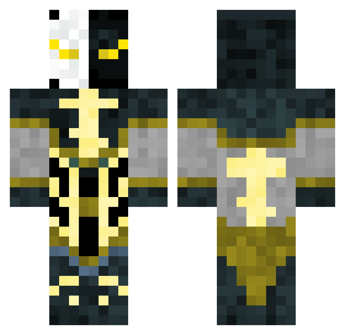 denvyr Minecraft skin, front and back view