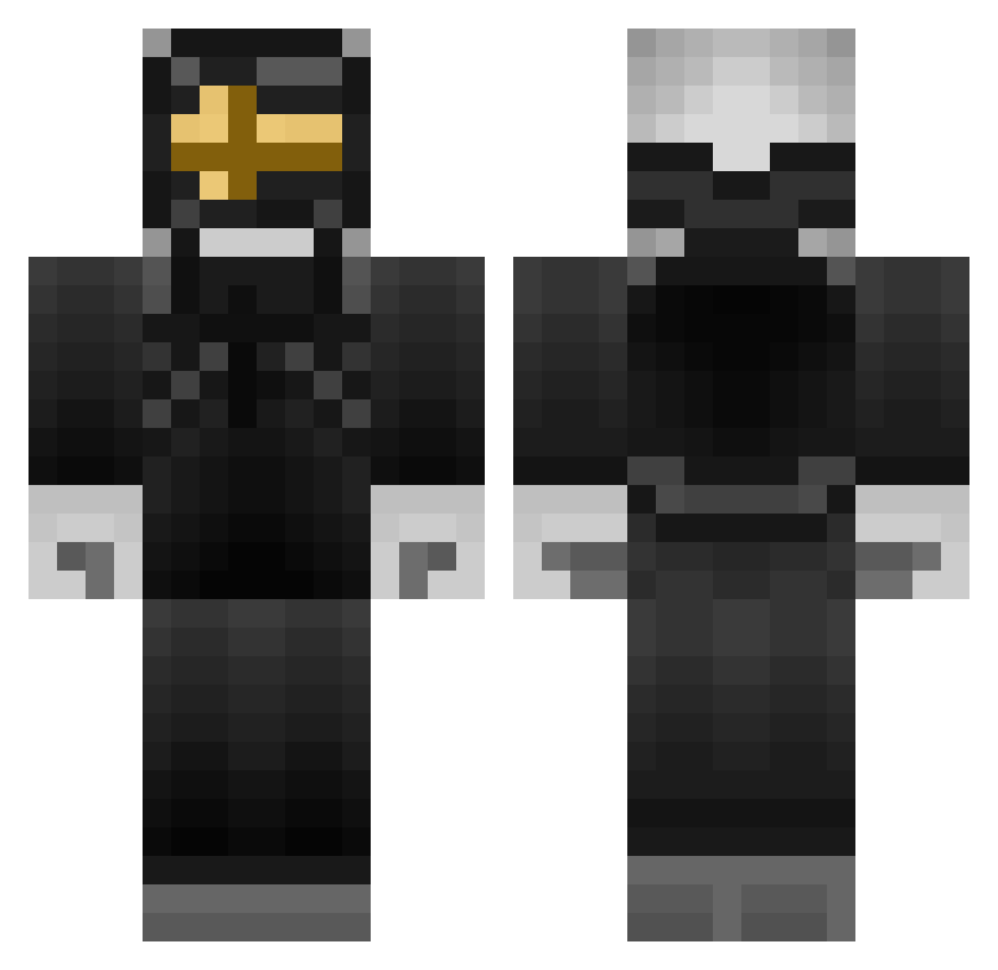 WantedBob Minecraft skin, front and back view
