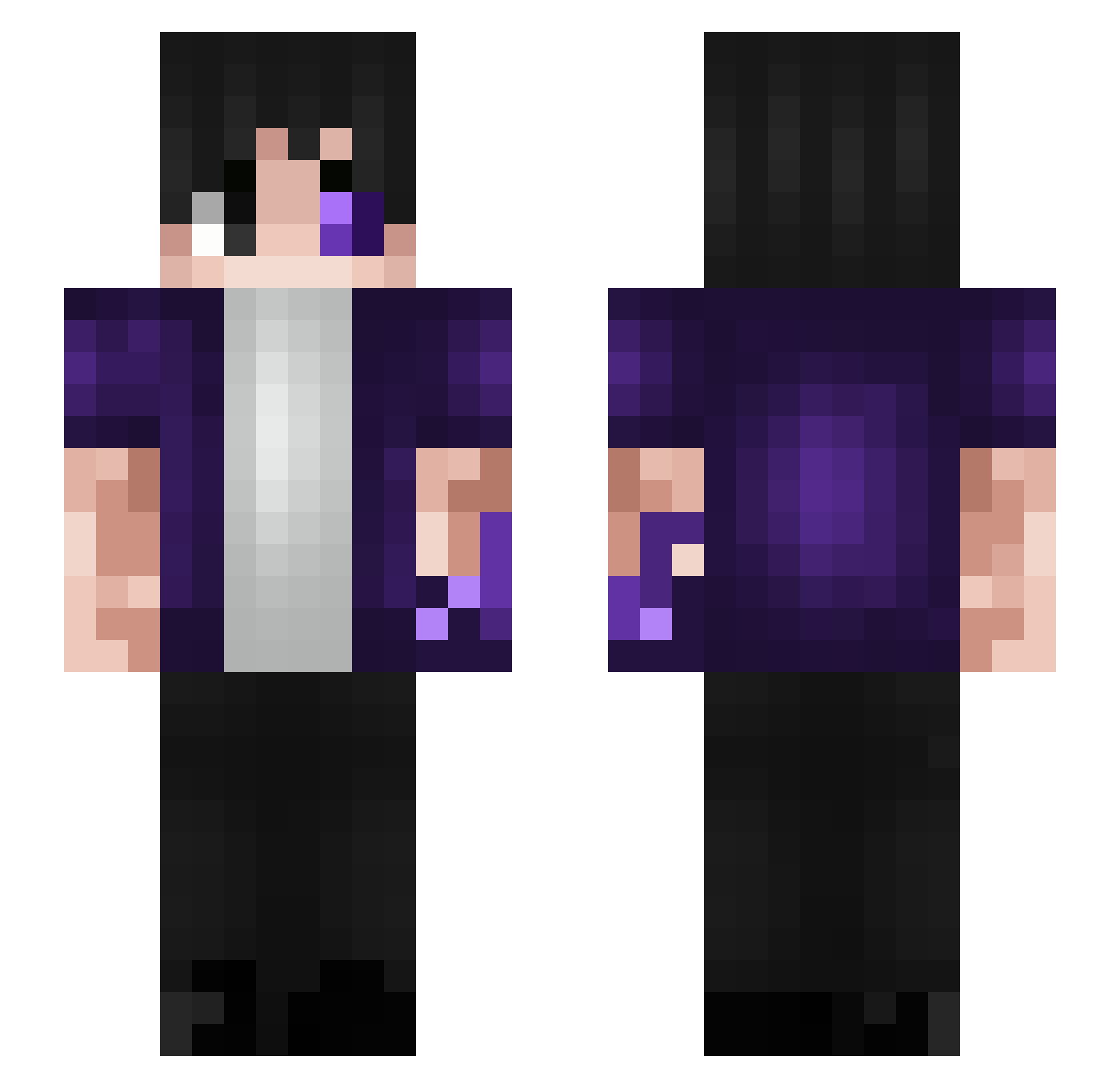 tiBasMC Minecraft skin, front and back view