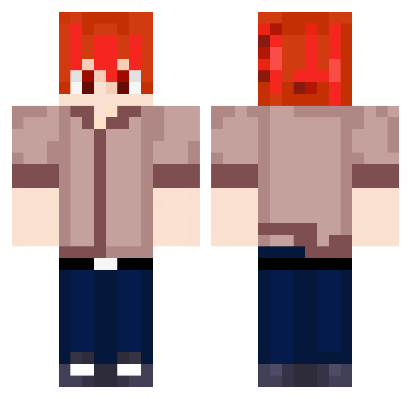 Roncoo Minecraft skin, front and back view