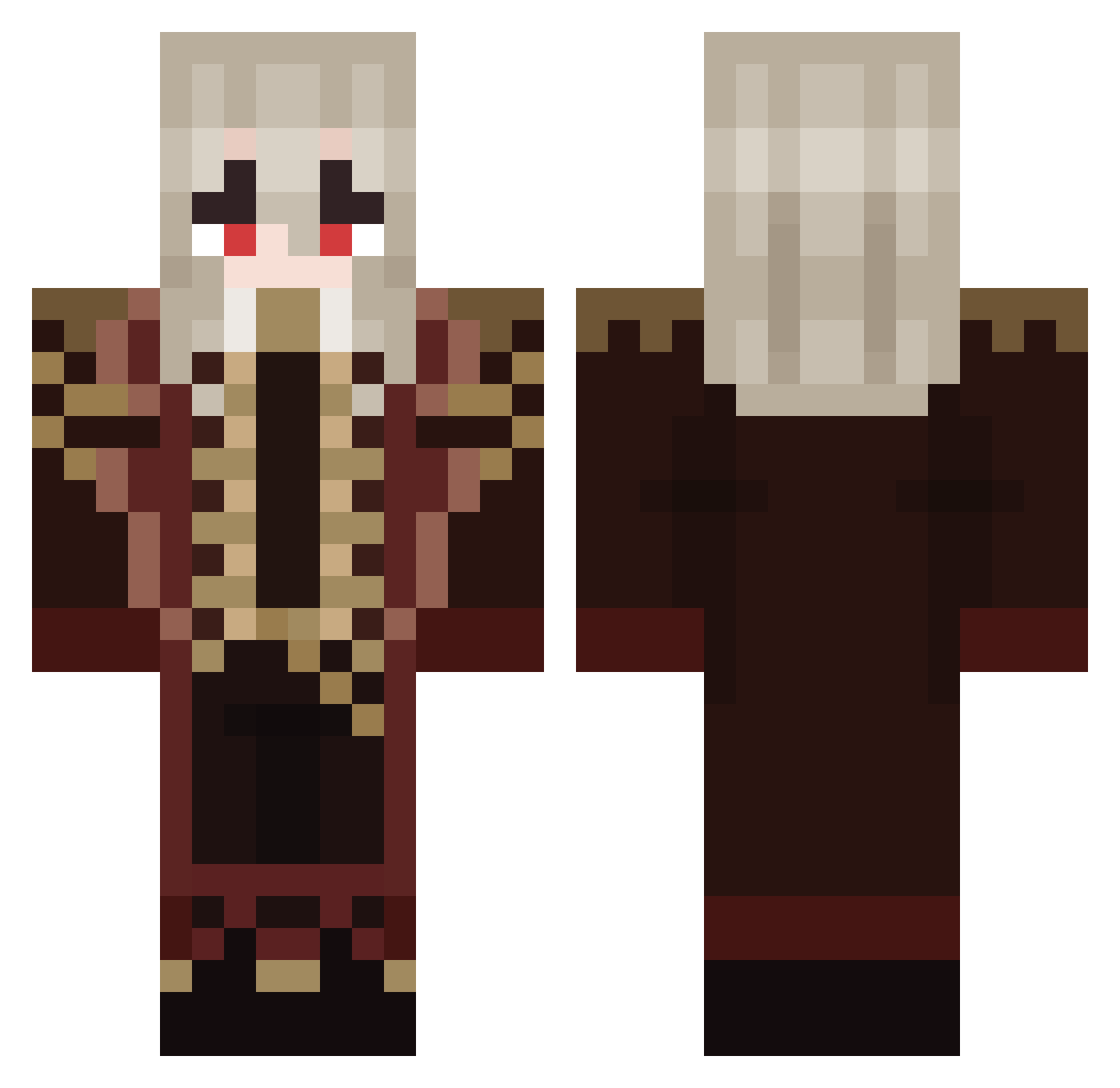 kwarb Minecraft skin, front and back view