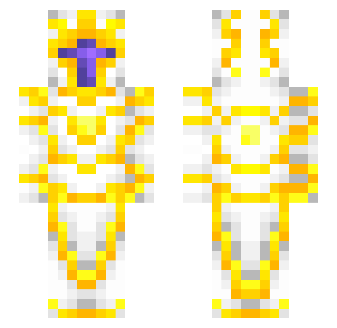 IBlurryFace Minecraft skin, front and back view