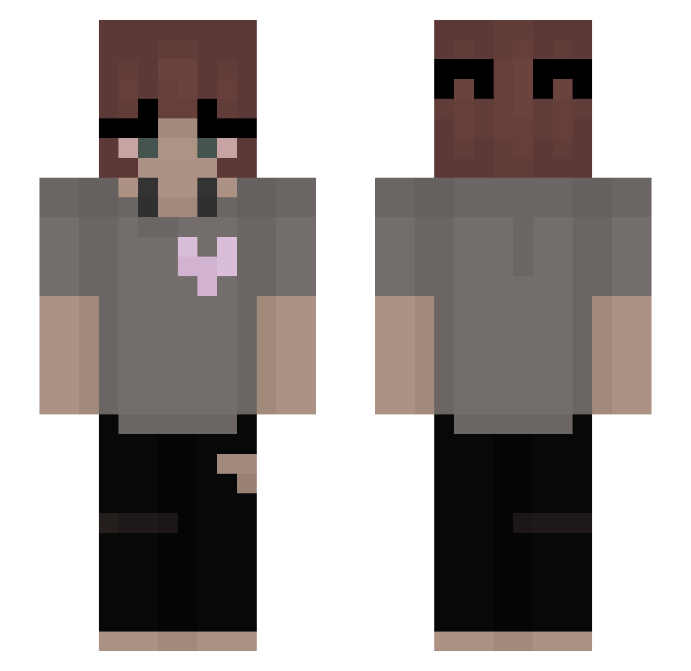 crystie Minecraft skin, front and back view