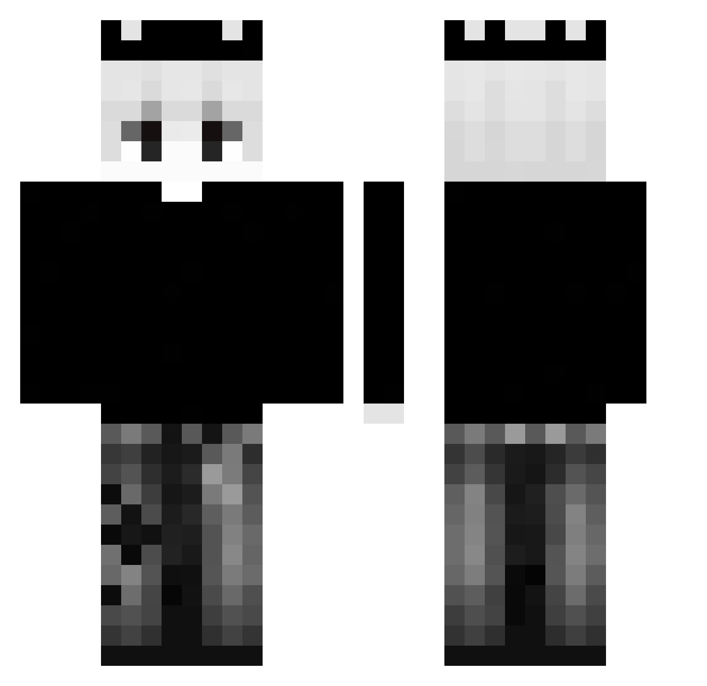 ZeroXzzz Minecraft skin, front and back view