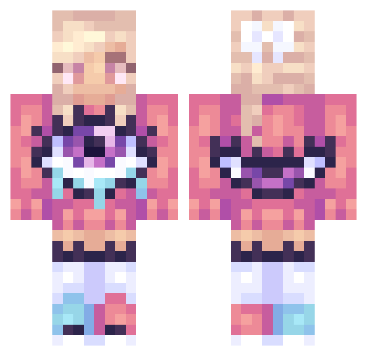 Restoration Minecraft skin, front and back view
