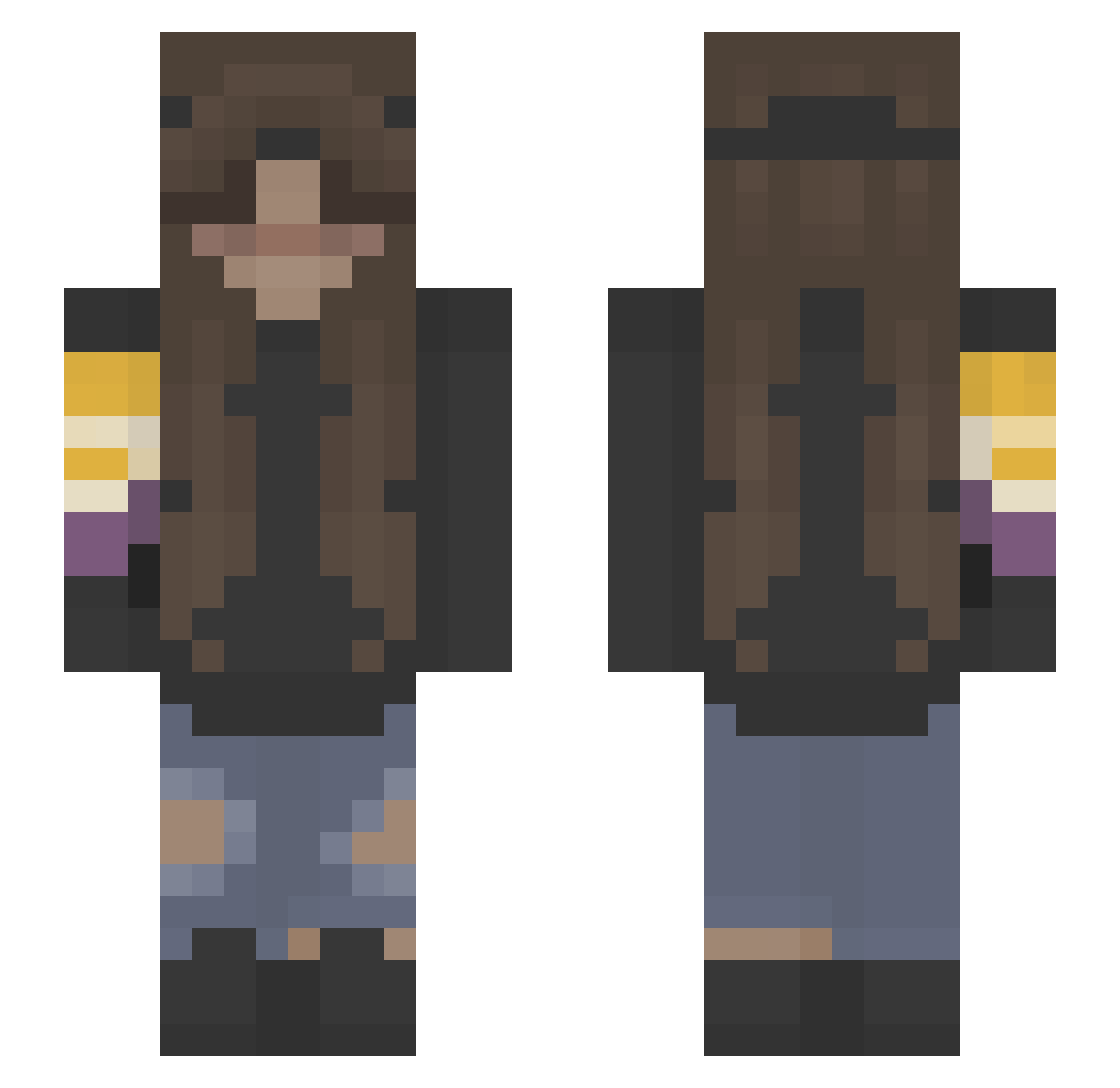 zexiian Minecraft skin, front and back view