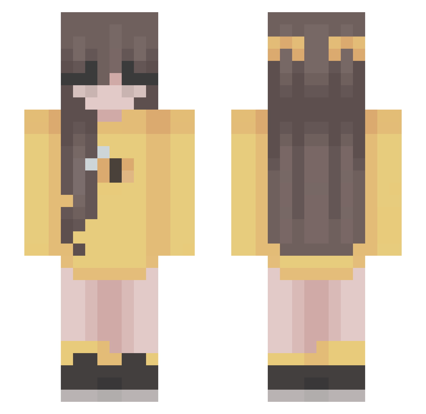 SleepyLunax Minecraft skin, front and back view