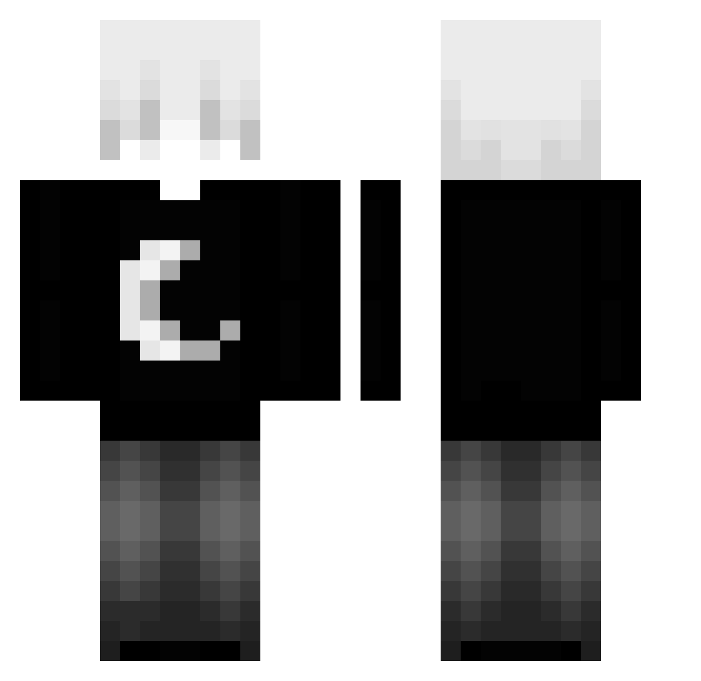 xEricx2468 Minecraft skin, front and back view
