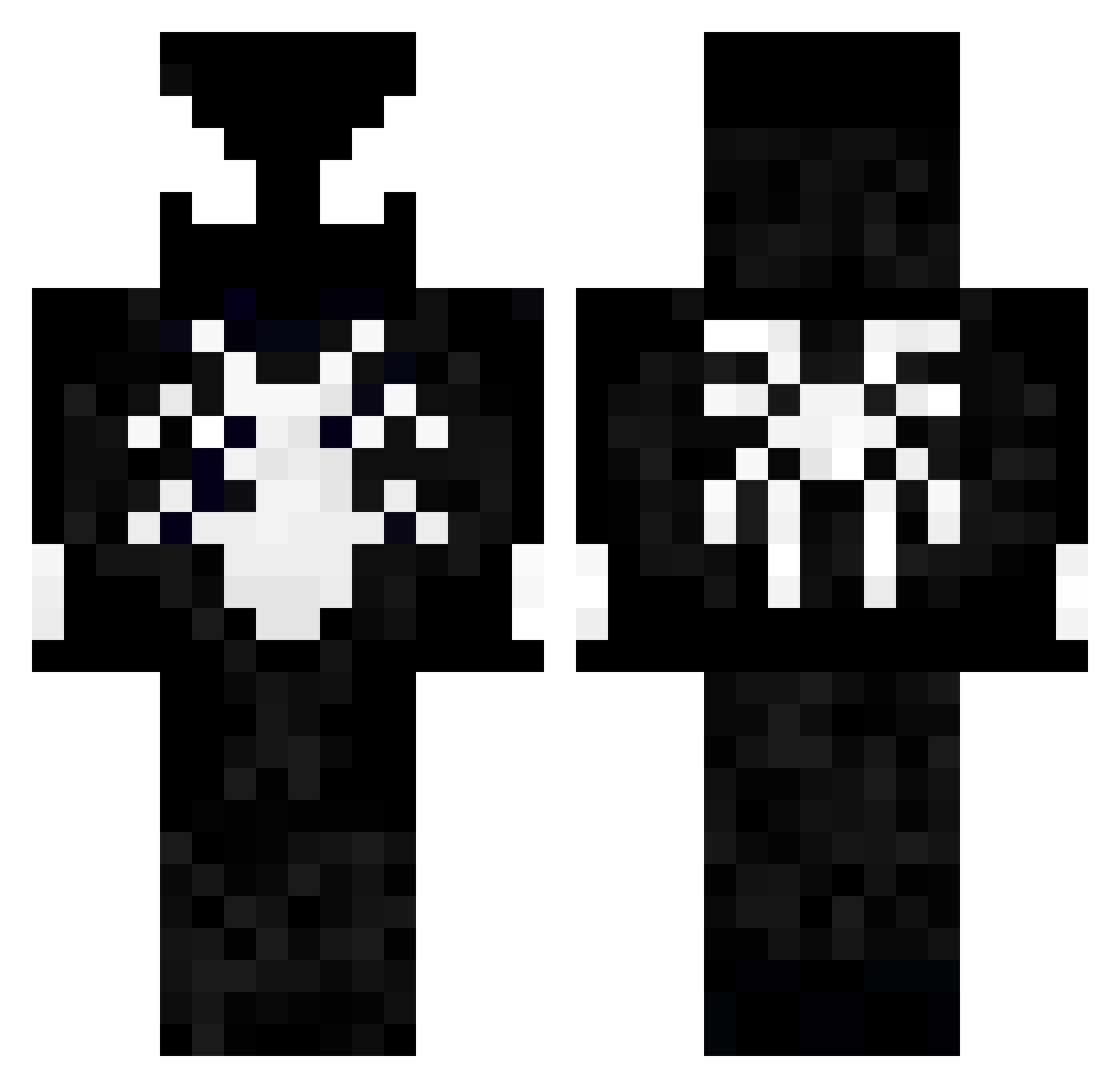 ShadowRogue0 Minecraft skin, front and back view