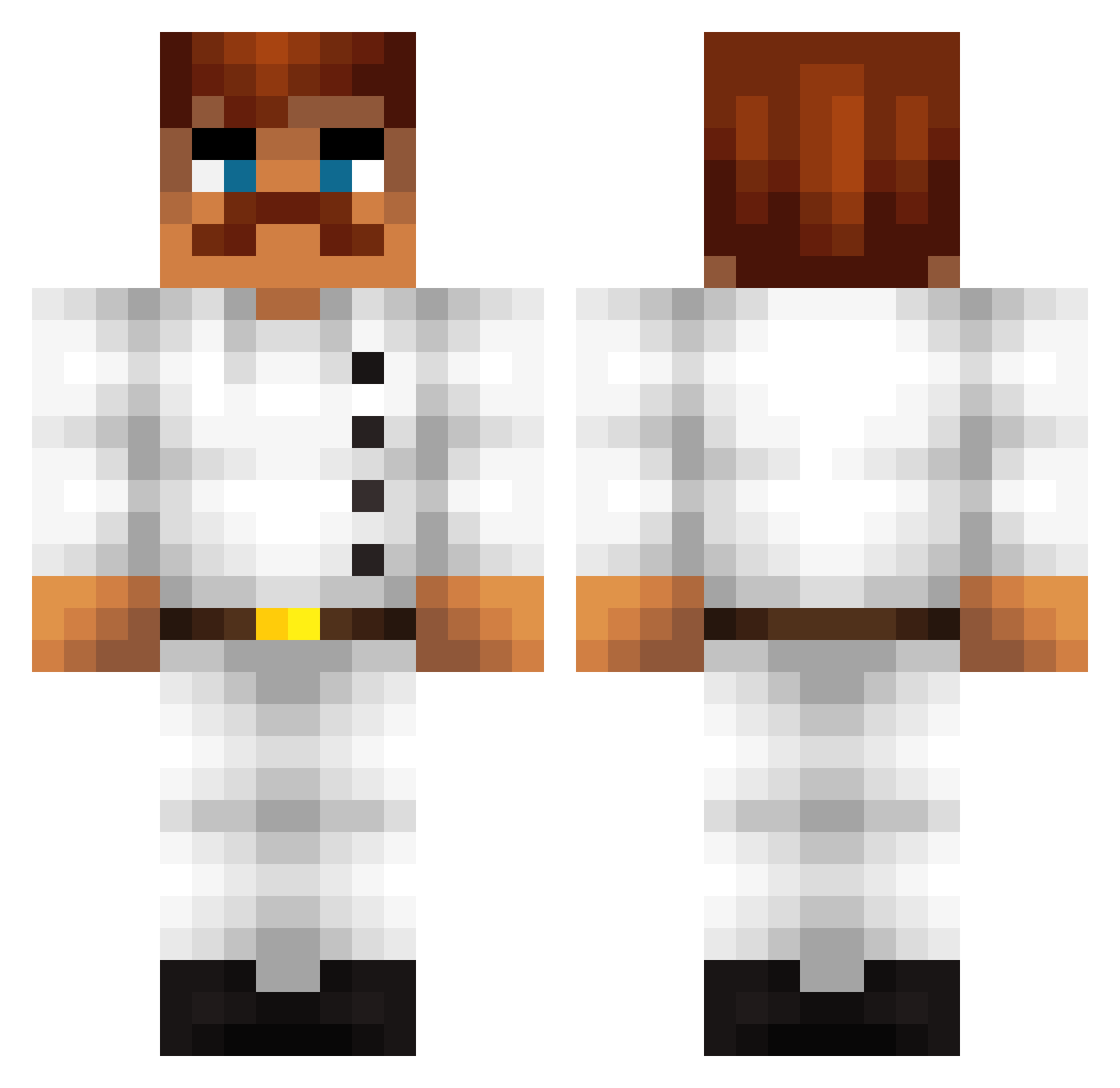 Khews Minecraft skin, front and back view