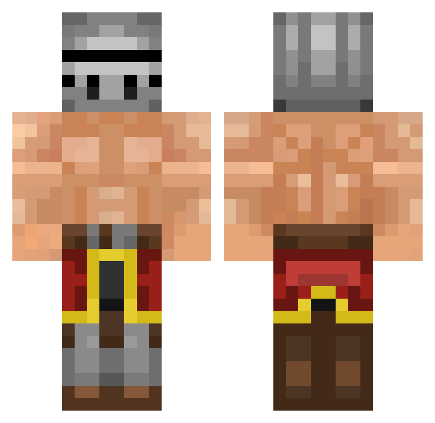 ZeonCH Minecraft skin, front and back view