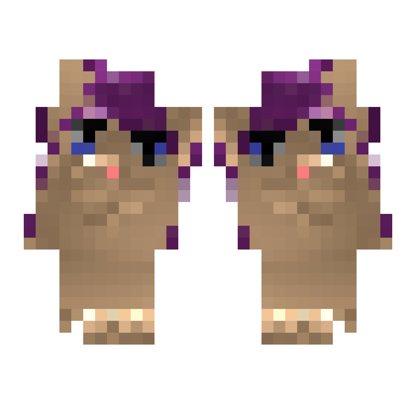 ScrambleUD Minecraft skin, front and back view