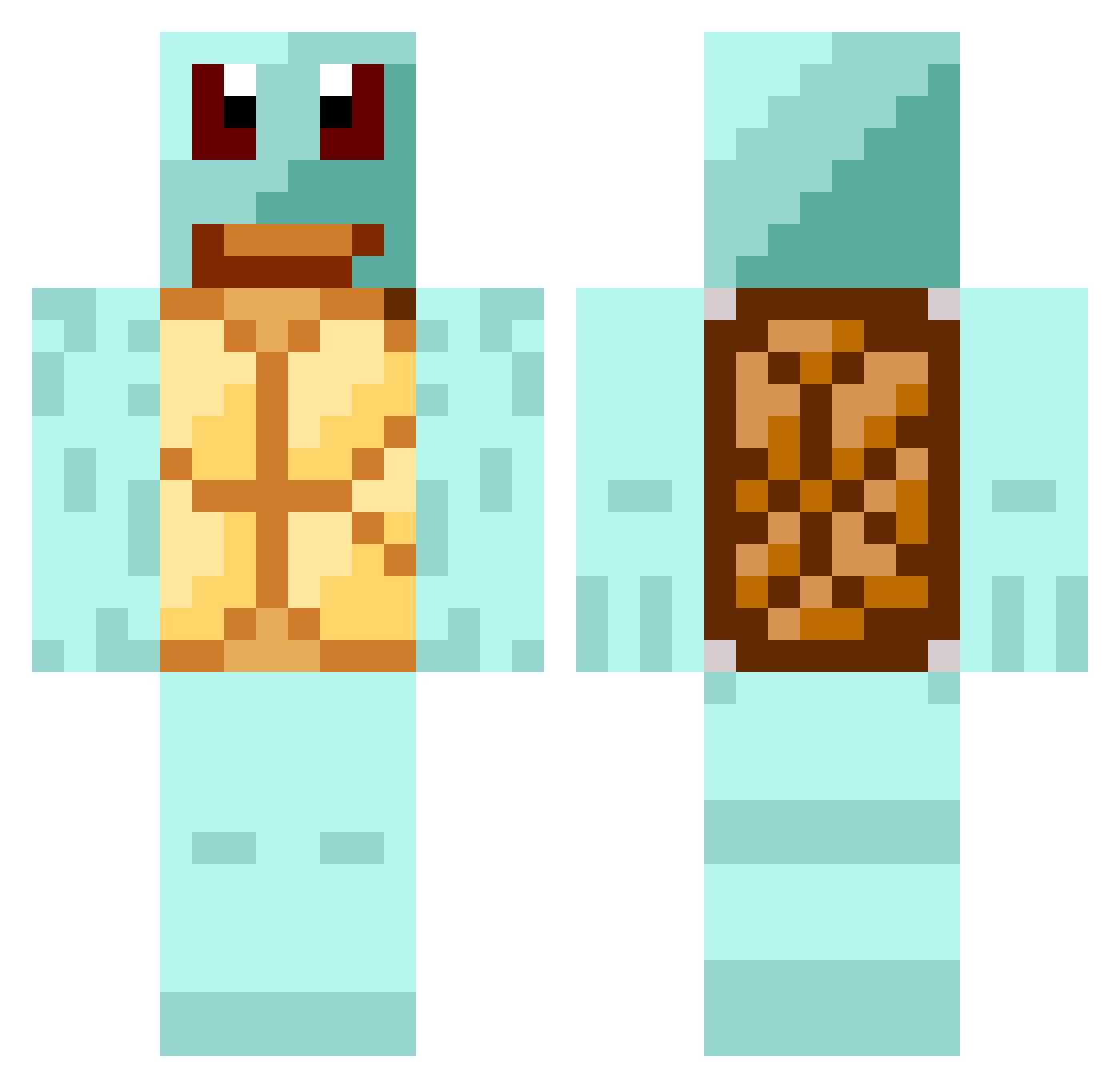 LasTeR Minecraft skin, front and back view