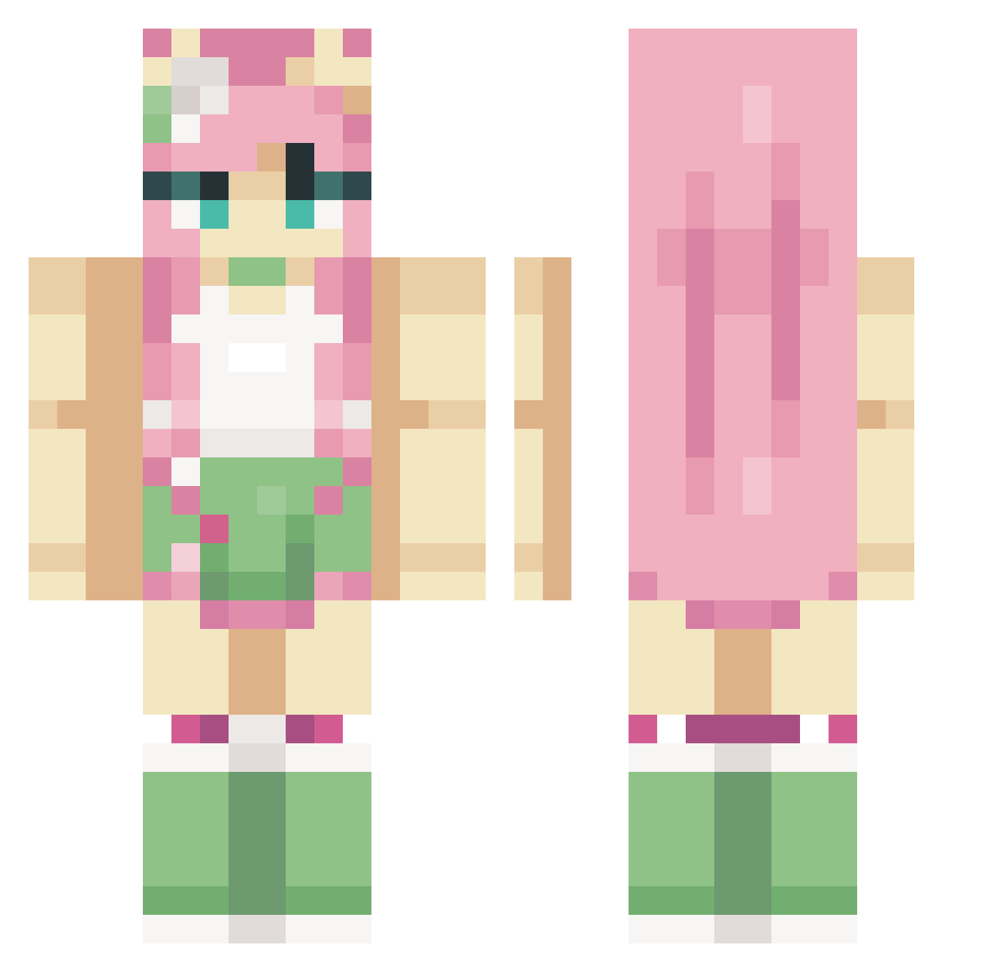 zOGB Minecraft skin, front and back view