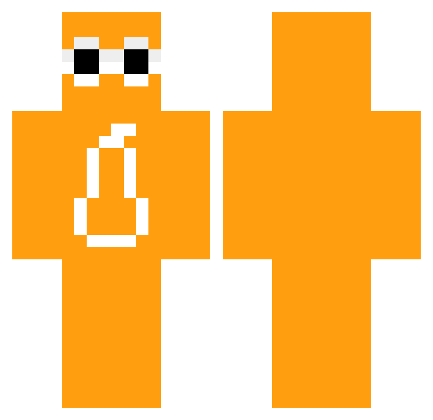 Bider Minecraft skin, front and back view