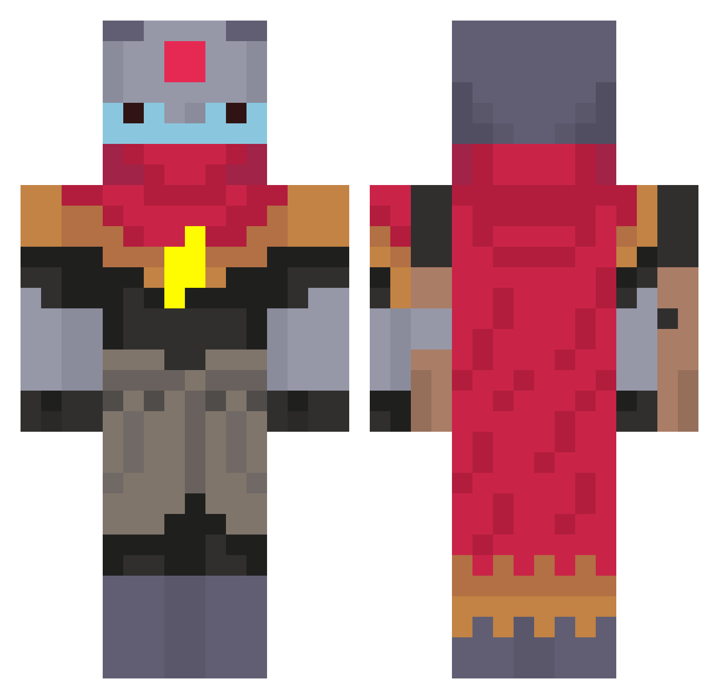 boglamp Minecraft skin, front and back view
