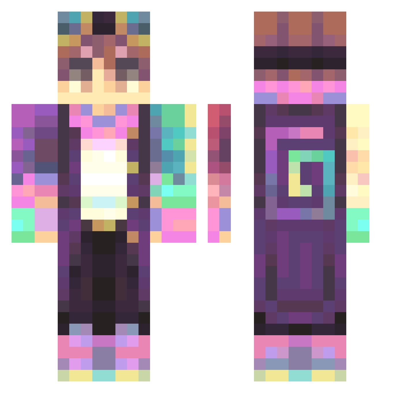 ob3x Minecraft skin, front and back view