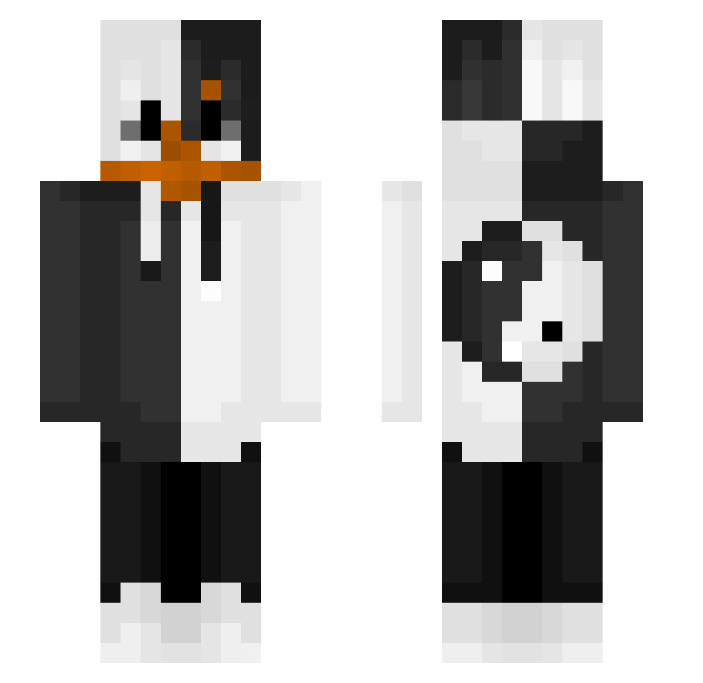 unindicated Minecraft skin, front and back view