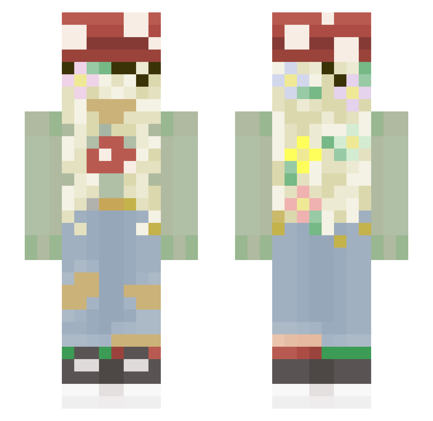 goliraglue Minecraft skin, front and back view