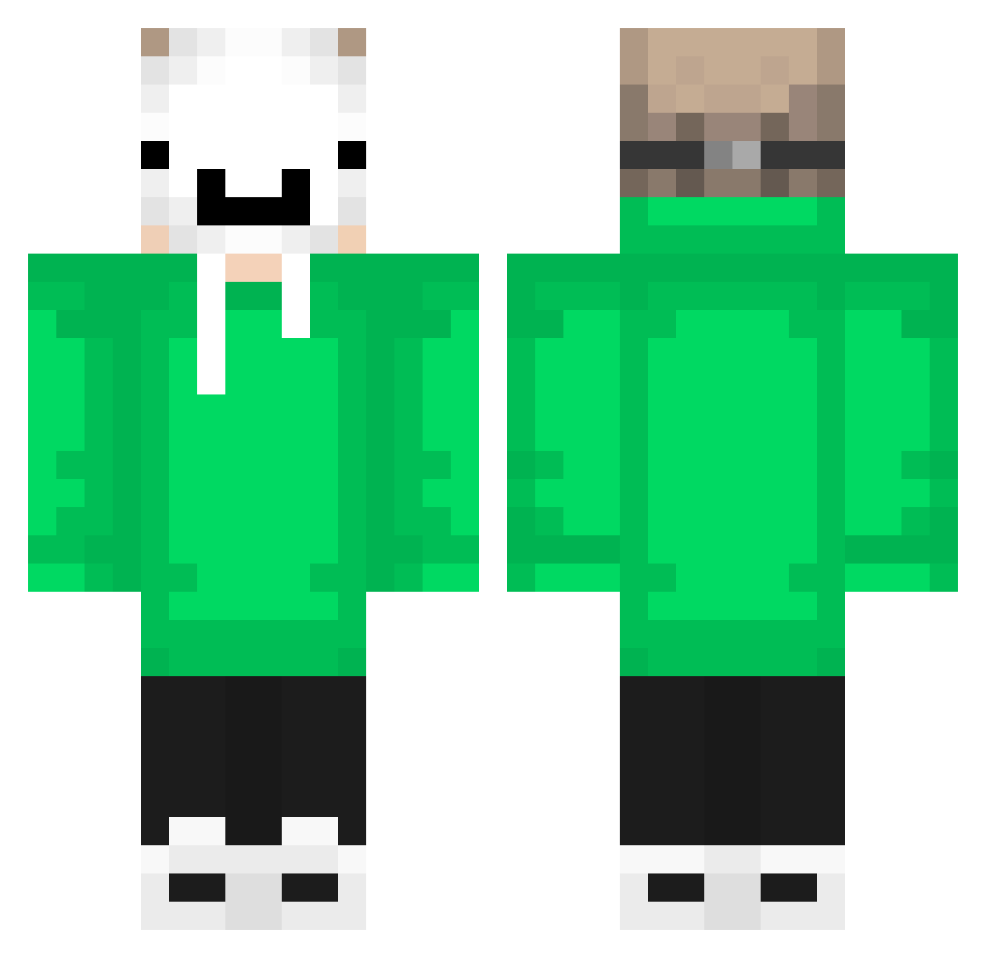 Vainzo_POE10 Minecraft skin, front and back view
