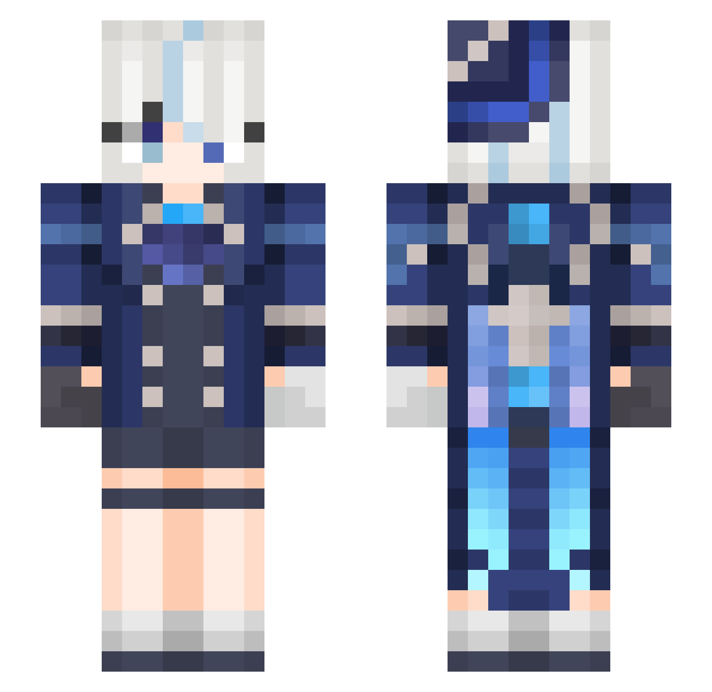 DoStarMe Minecraft skin, front and back view