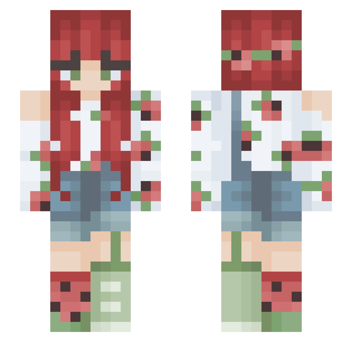 DonkeyDiva10 Minecraft skin, front and back view