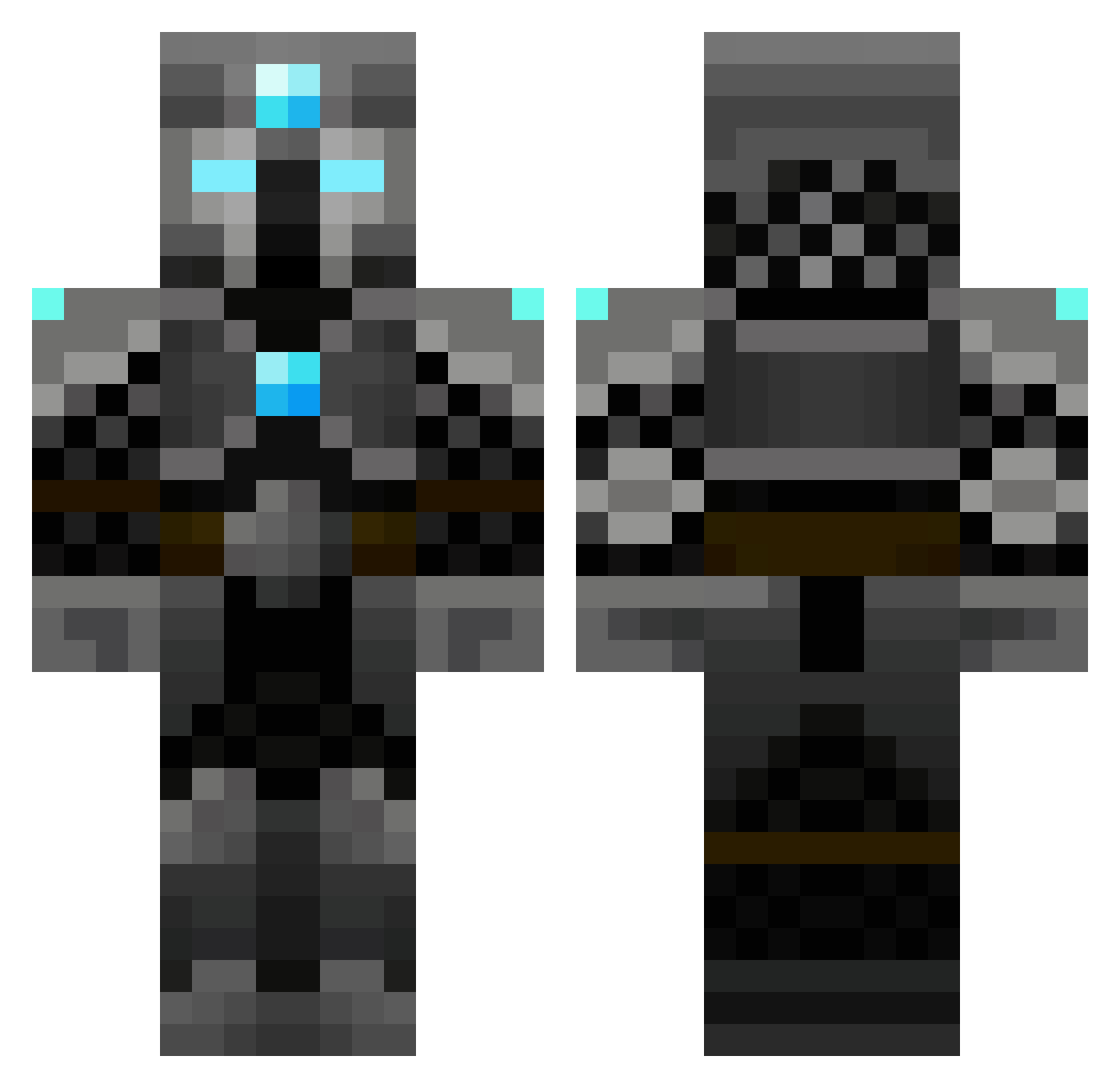 Painpekoo Minecraft skin, front and back view