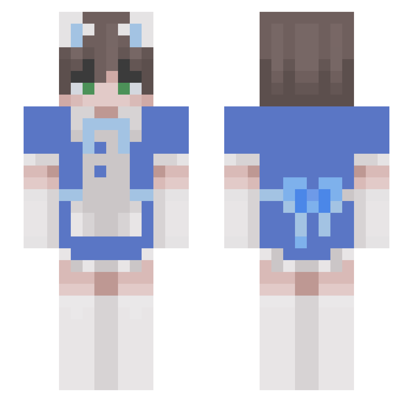saviciute Minecraft skin, front and back view