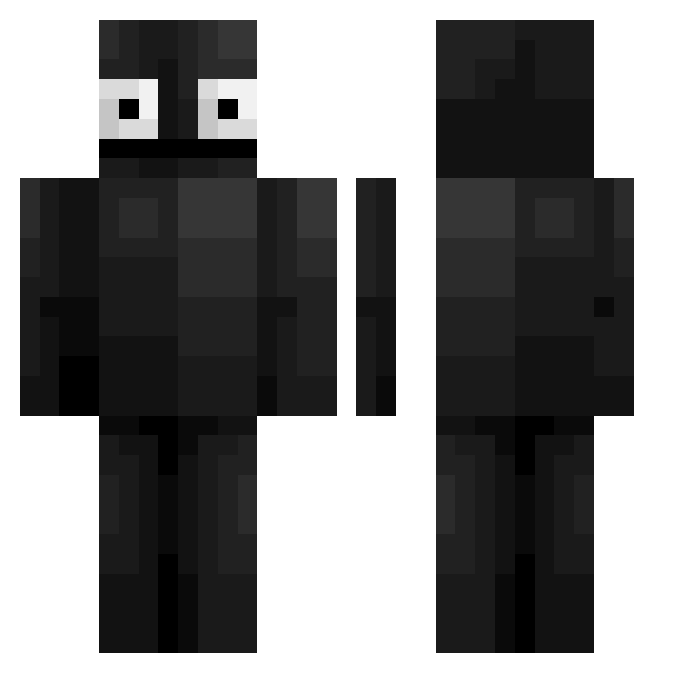 wimpp Minecraft skin, front and back view