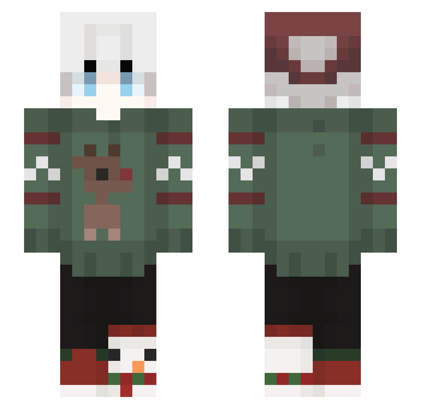 Qwtify Minecraft skin, front and back view